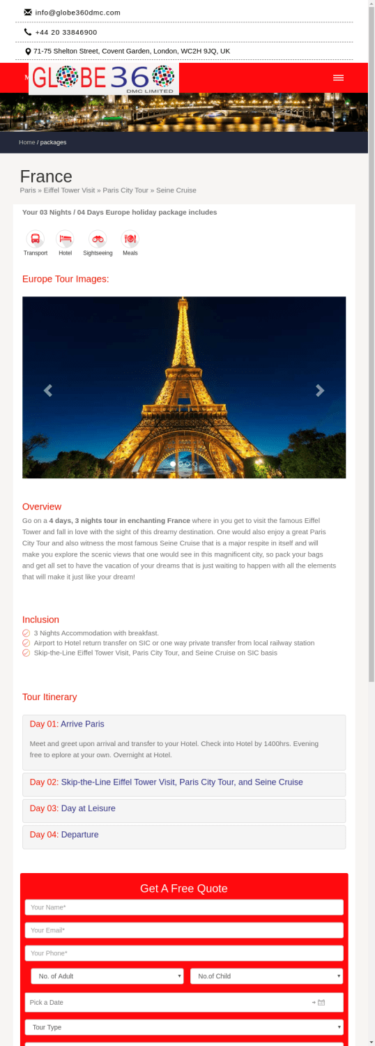 France Tour Packages, Book France Holiday Packages at Globe360DMC