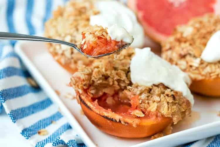 Baked Grapefruit with Oaty Crumble (Streusel)