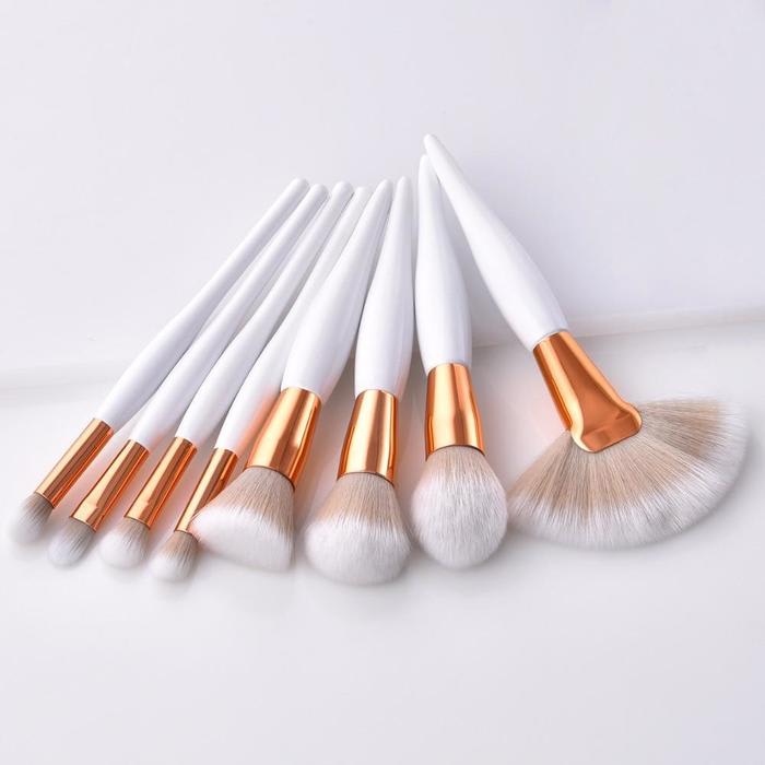 8 pcs/set makeup brush kit soft synthetic wood handle brushes for make up
