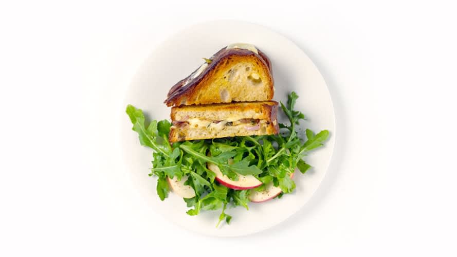 Gruyere Grilled Cheese with Apple Salad