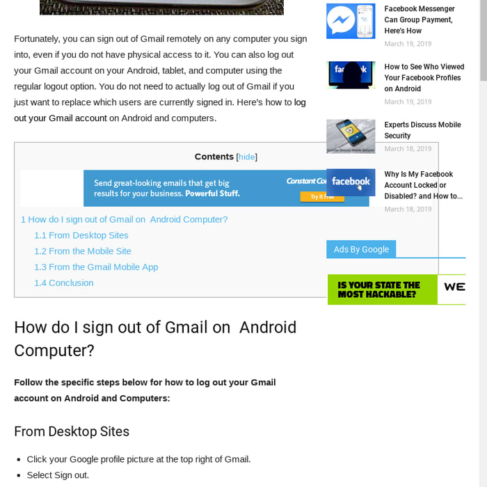 How to Logout Gmail Account on Android and Computer