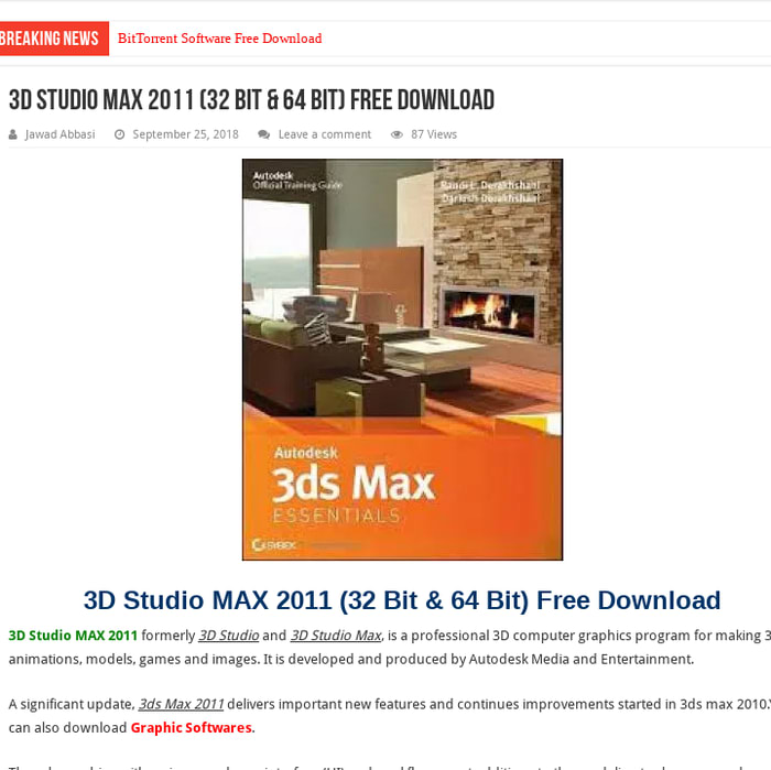 3D Studio MAX 2011 (32 Bit & 64 Bit) Free Download - AaoBaba - Download Anything For Free