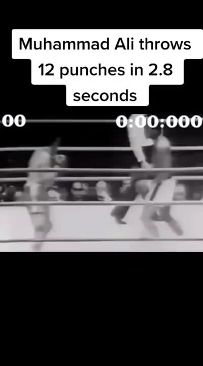 Muhammad Ali lands 12 punches in 2.8 seconds