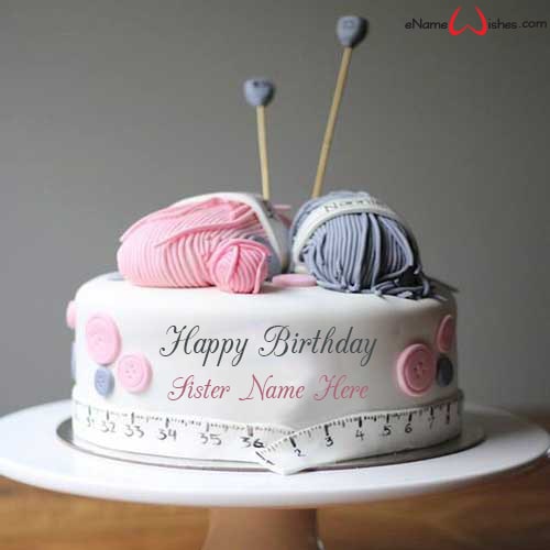 Knitting Name Birthday Cake