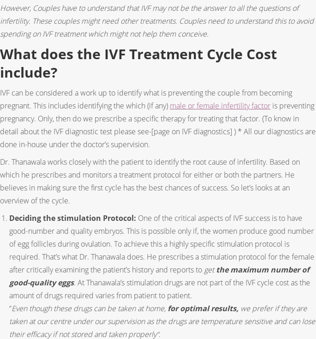 Infertility Treatment Cost in Vashi, Navi Mumbai - Thanawala IVF Specialists