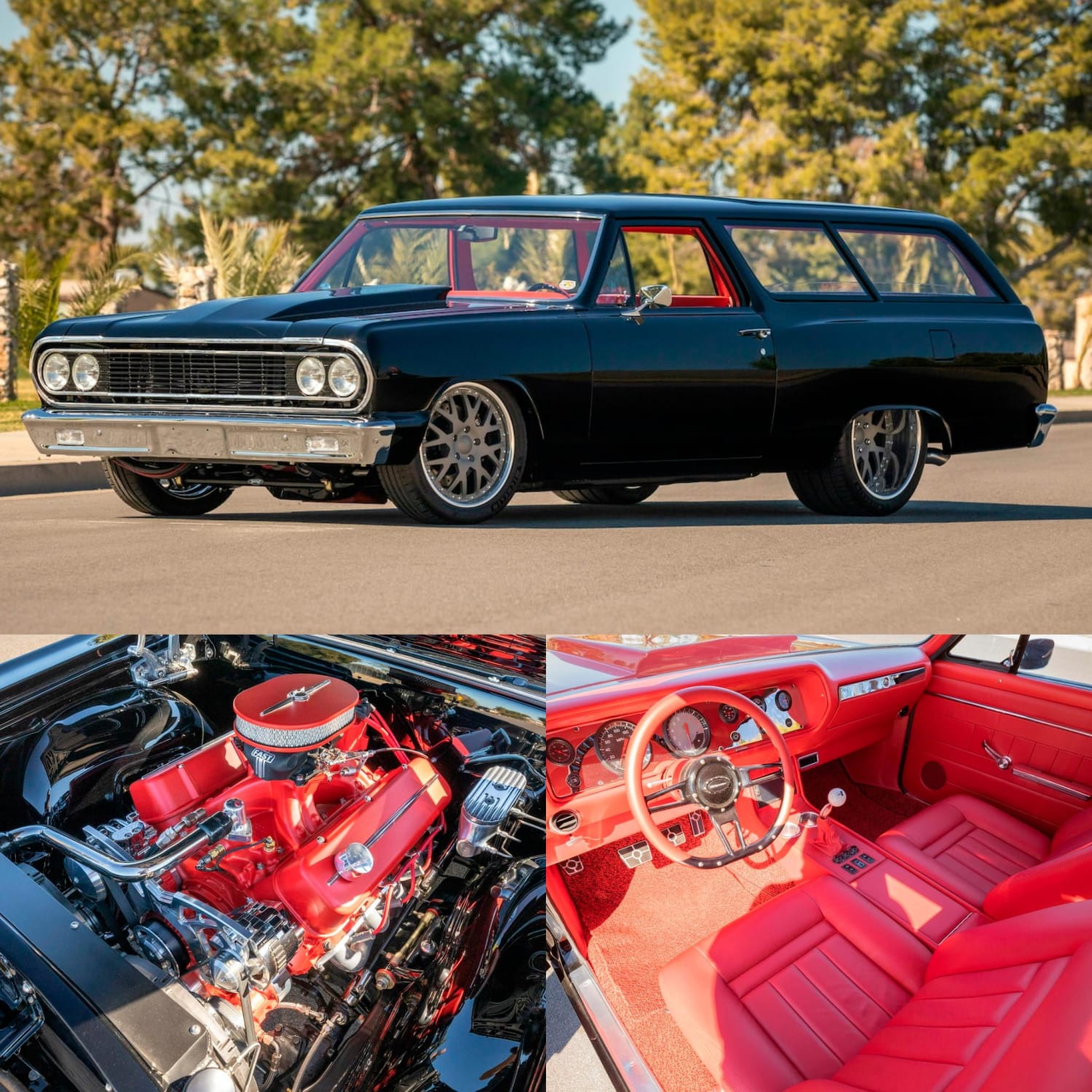 1964 Chevy Chevelle Wagon. 496ci/600hp BB Chevy, Tremec 5spd manual trans and FAB 9in diff on a custom Pro Touring chassis.