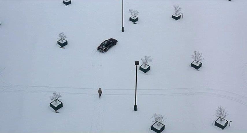 This shot from the iconic stomp-and-cry scene in Fargo.