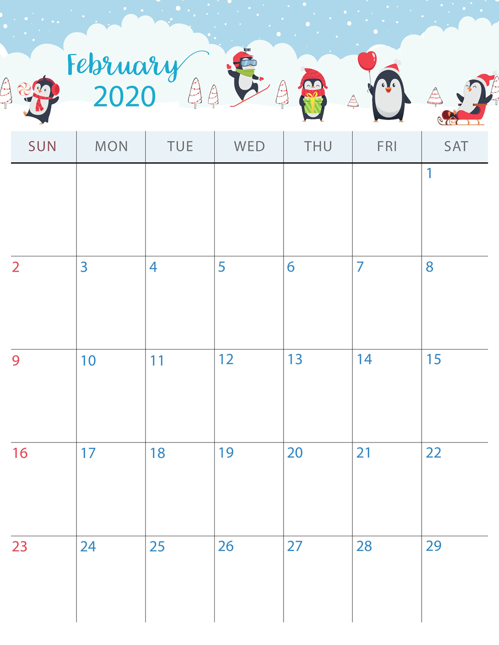February 2020 Printable Calendar - Download Free Printables