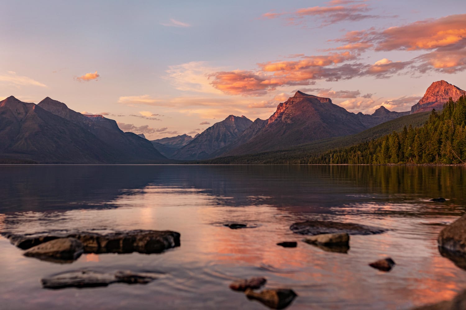 Wife took this during sunset - Glacier National Park, Montana