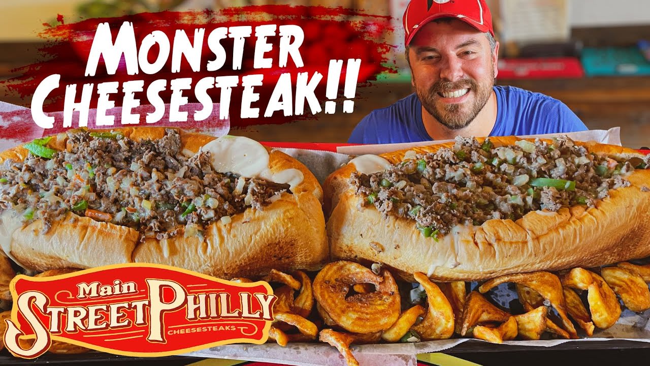 Monster Philly Cheesesteak Sandwich Challenge!!