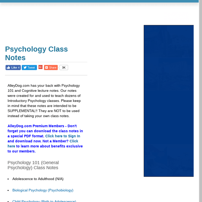 Psychology Class Notes