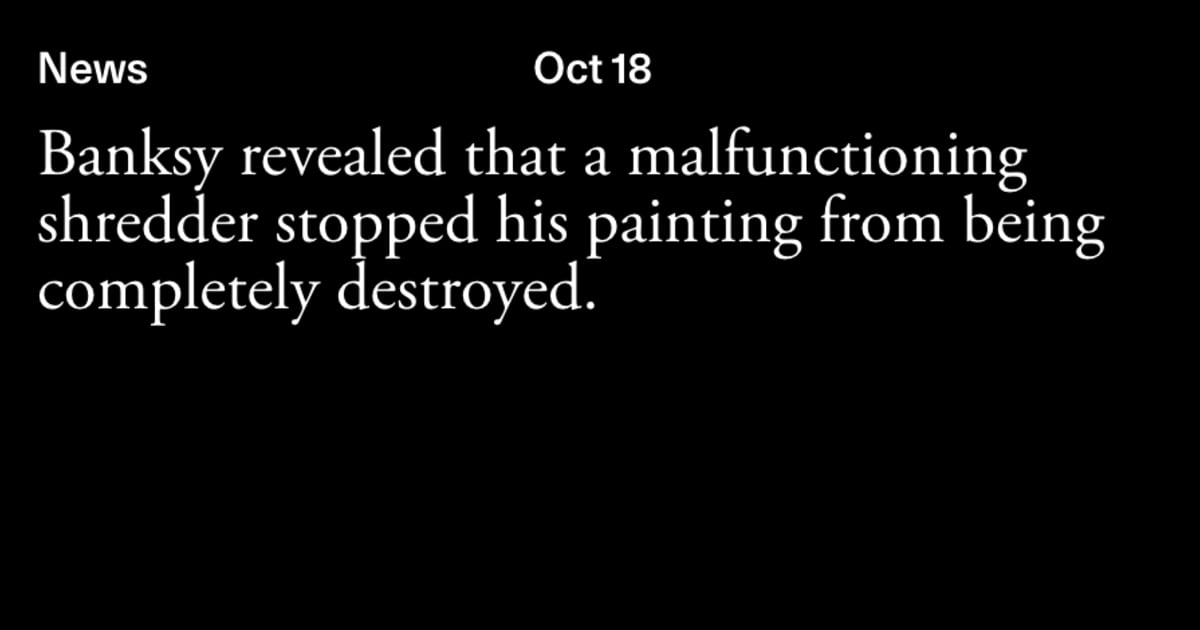 In Behind-the-Scenes Video, Banksy Reveals Self-Shredding Painting Malfunctioned