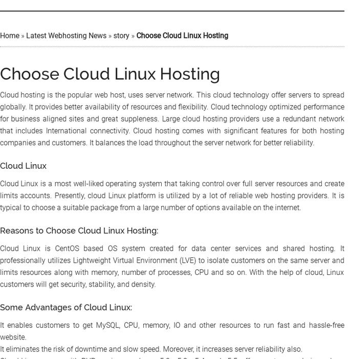 Choose Cloud Linux Hosting