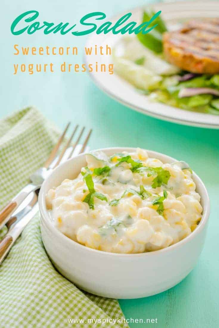 Corn Raita ~ Corn Salad Yogurt Dressing