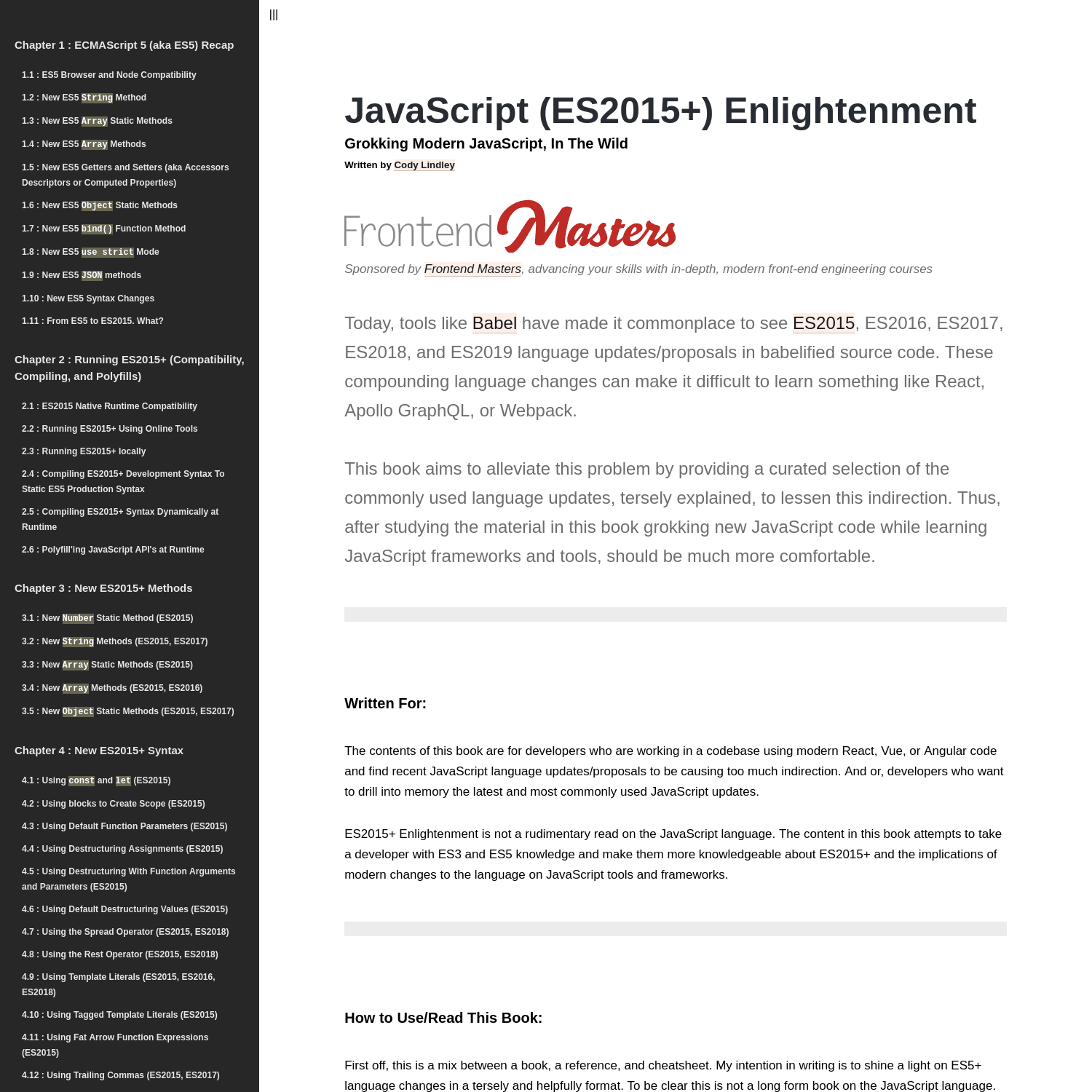 JavaScript (ES2015+) Enlightenment