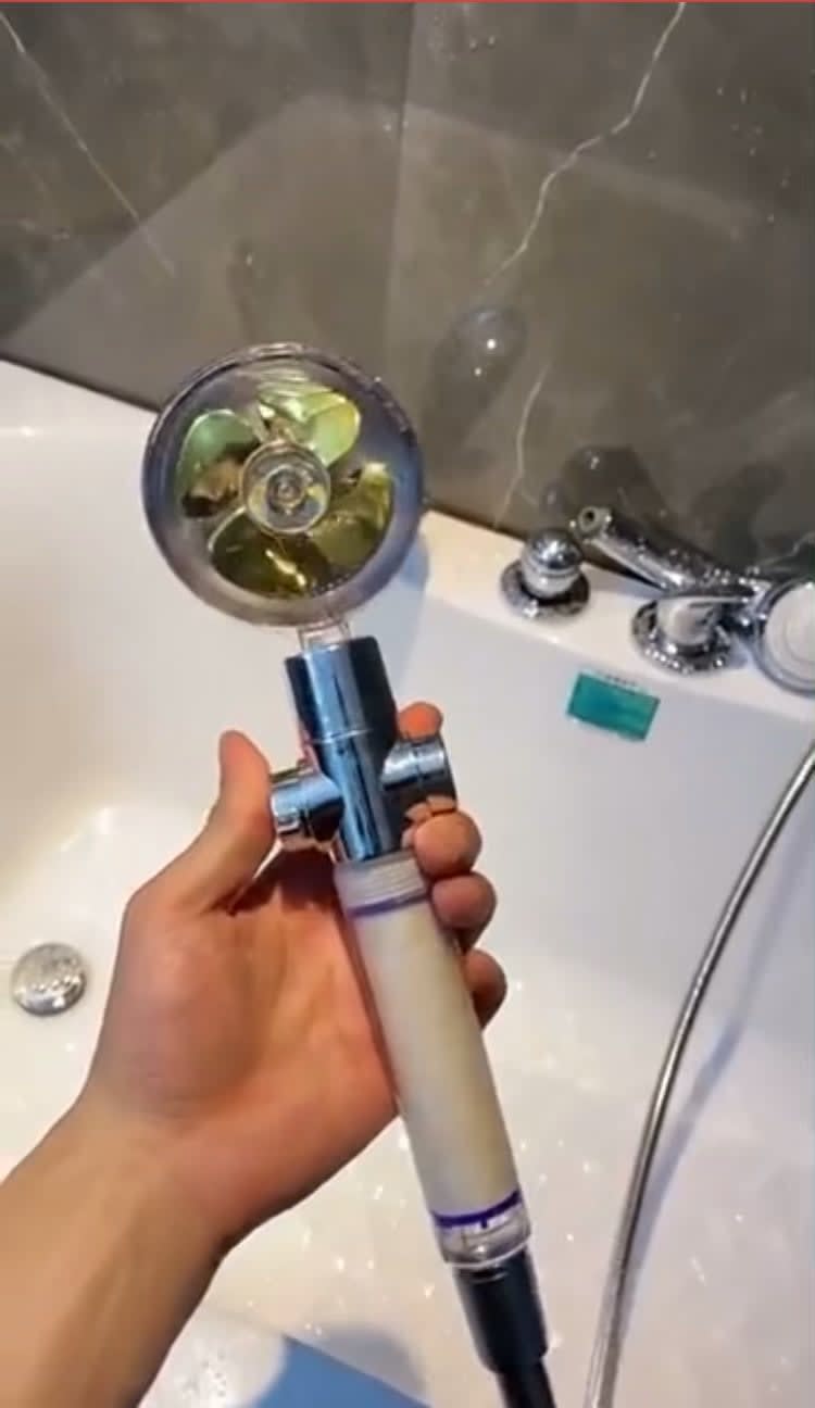 Propellor powered shower head (not my video)
