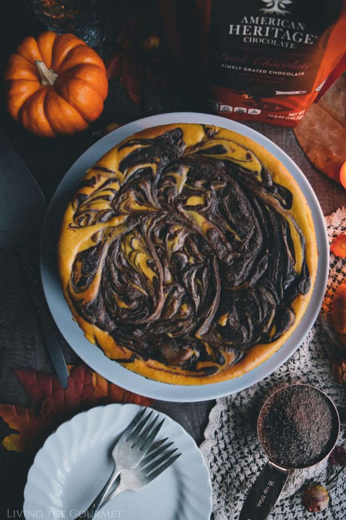Chocolate Swirl Pumpkin Cheesecake