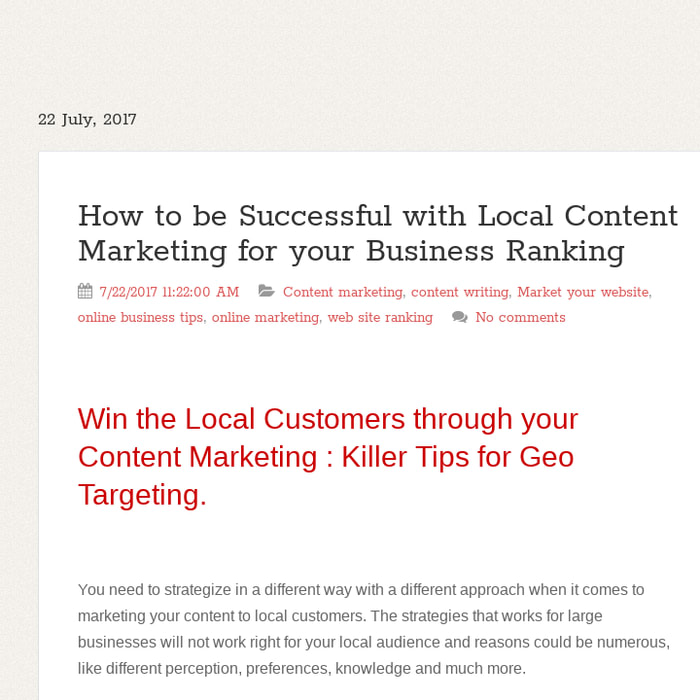 How to be Successful with Local Content Marketing for your Business Ranking