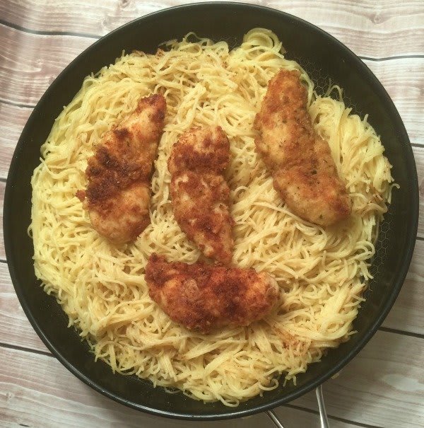 Chicken Tenderloins and Garlic Pasta Recipe