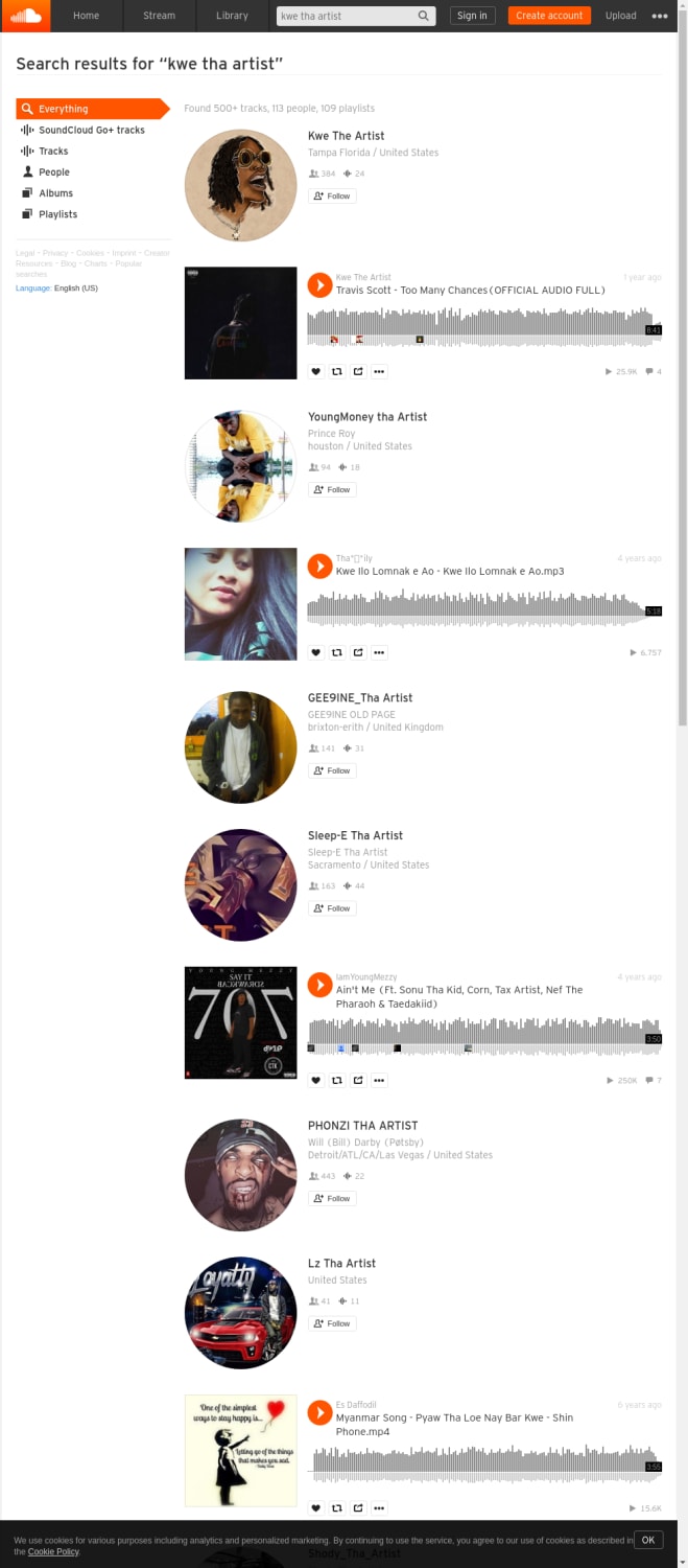 Search everything on SoundCloud