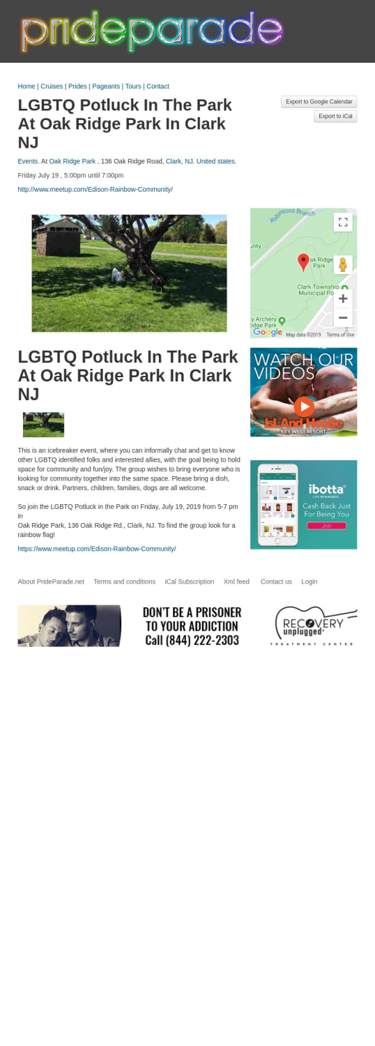 LGBTQ Potluck In The Park At Oak Ridge Park In Clark NJ in Oak Ridge Park, Clark, NJ