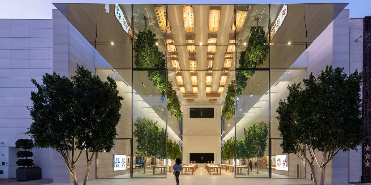 foster + partners unveils airy, light-filled apple at the grove store in los angeles