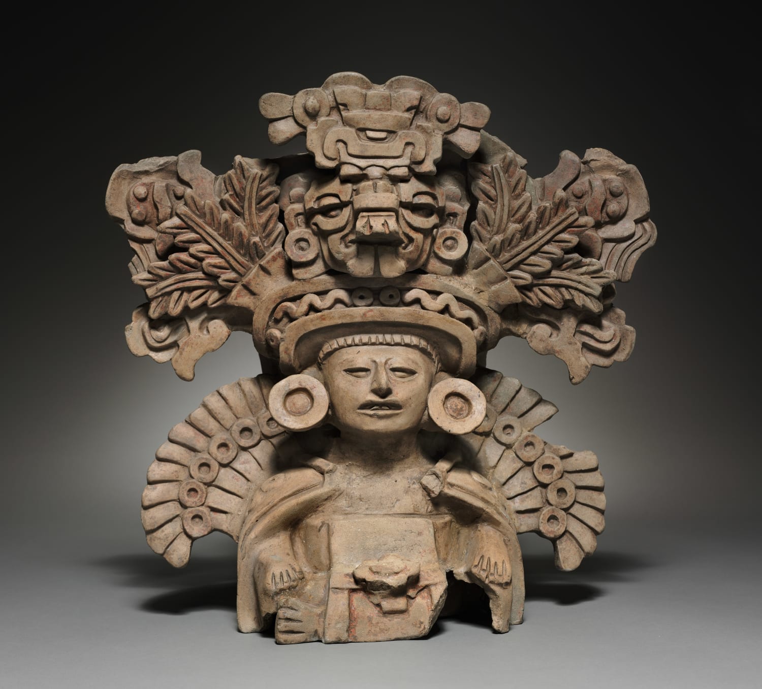 A funerary urn from Oaxaca, Mexico. Zapotec culture, 350-500 AD, now on display at the Cleveland Museum of Art