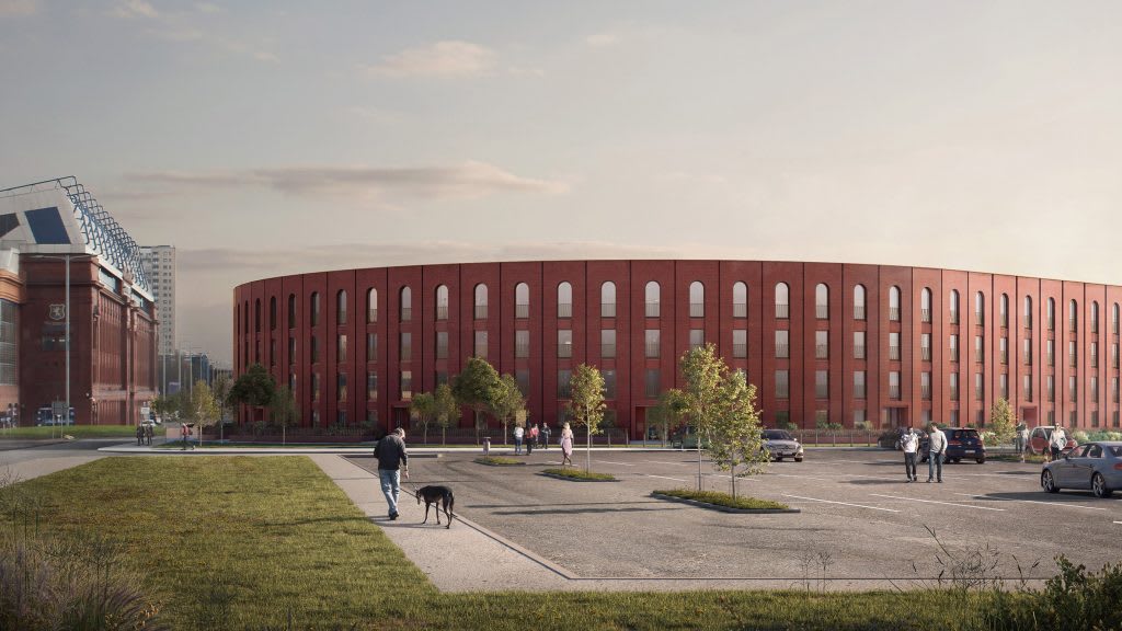 Graeme Nicholls Architects designs stadium-shaped housing block in Glasgow