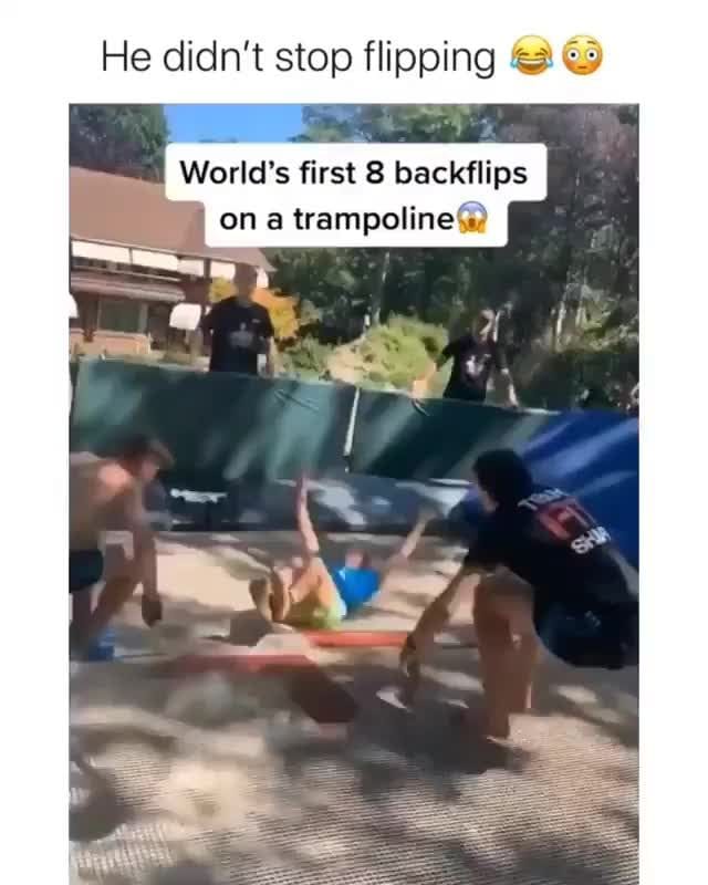 8 backflips on a trampoline