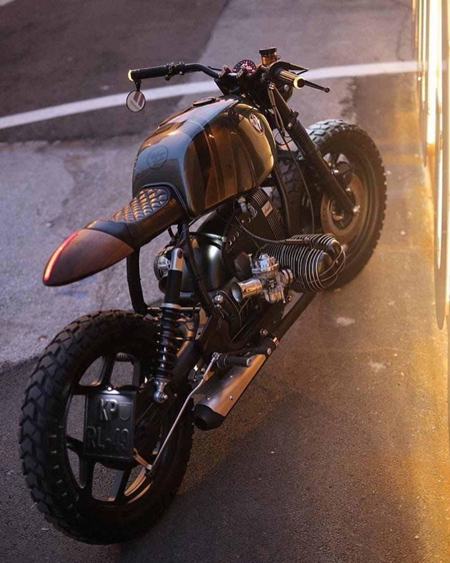 How about the wooden cowl and integrated tail light on this BMW R80 by ...