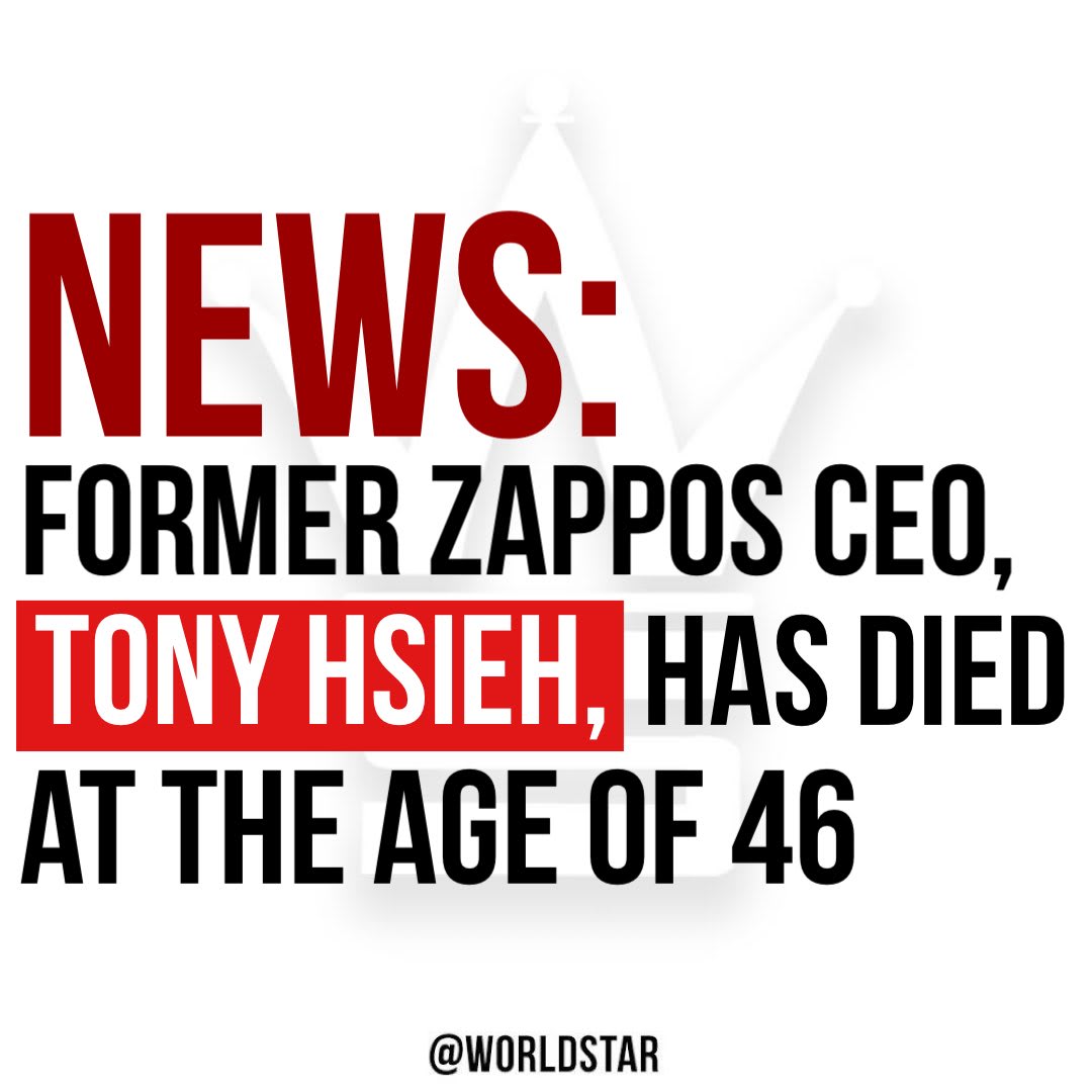 According to reports, former Zappos CEO, TonyHsieh, has died at the age of 46 from injuries sustained in a house fire in Connecticut. Our thoughts and prayers are with his family and friends. 🙏