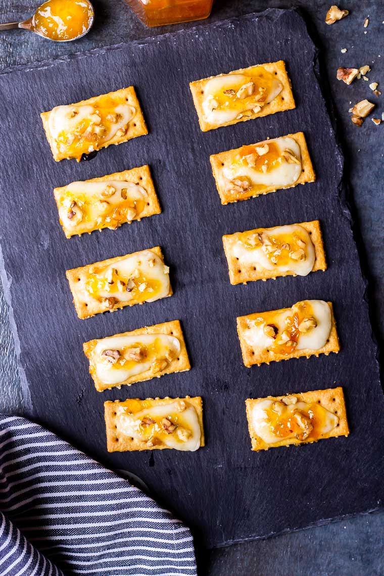 Jam Crackers with Asiago Cheese and Walnuts