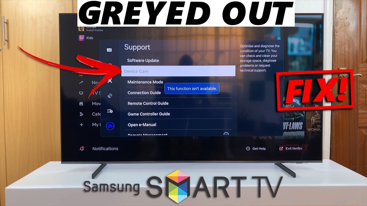 How To FIX 'Device Care' Greyed Out On Samsung Smart TV