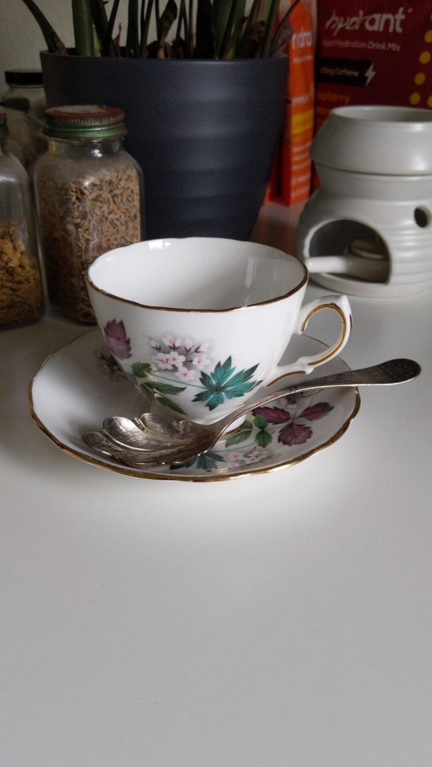 Not overtly witchy, but I picked up this tea cup, saucer, and spoon yesterday because they remind me of a set my Grandma used to have. Here's to many cups of tea and good vibes.