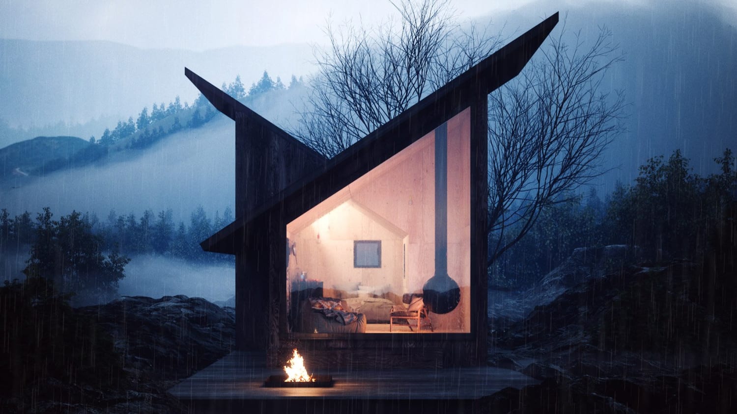 Mountain Refuge is a concept for a tiny cabin that could be built anywhere
