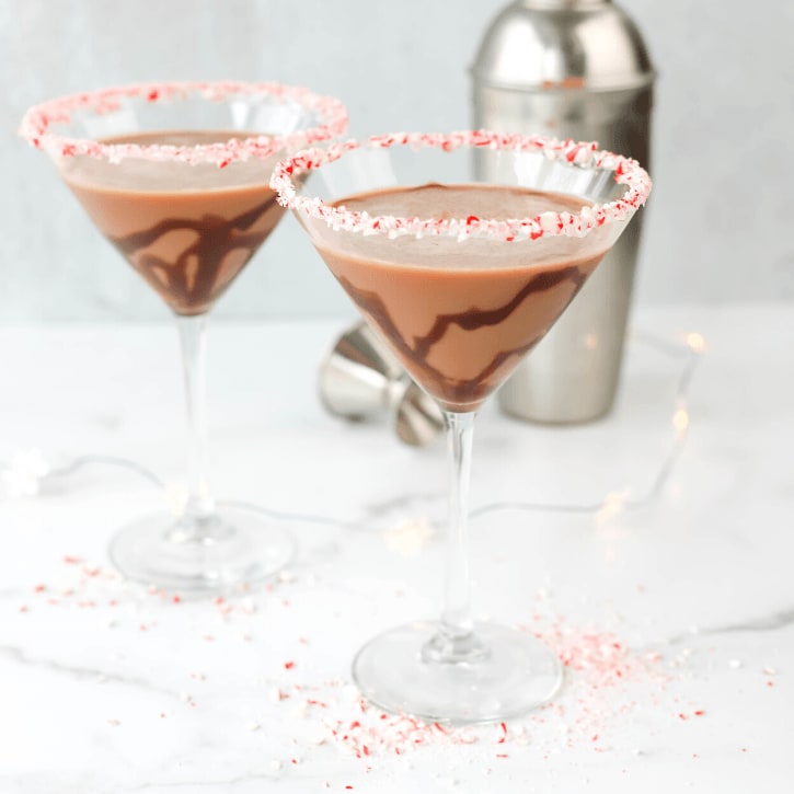 Candy Cane Infused Vodka Chocolate Martini
