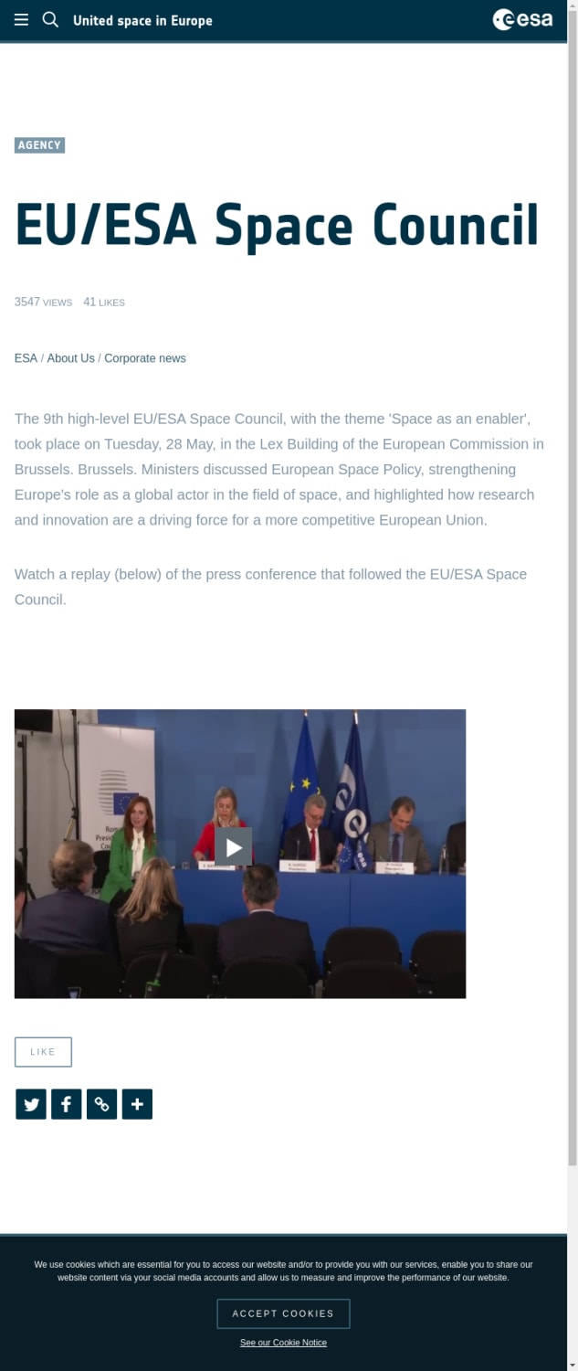 EU/ESA Space Council