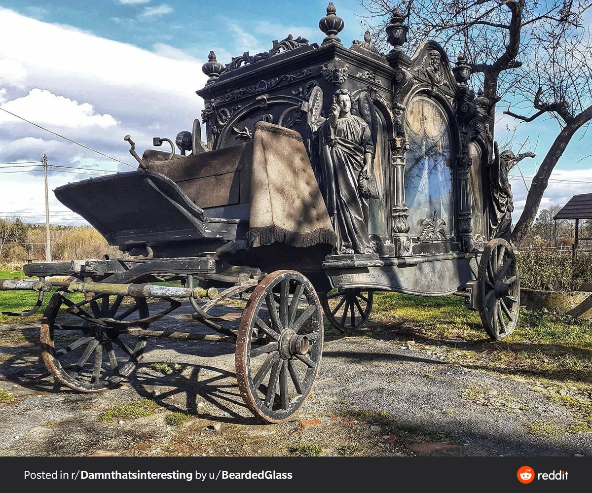 Old gothic hearse found in Dresden, Germany
