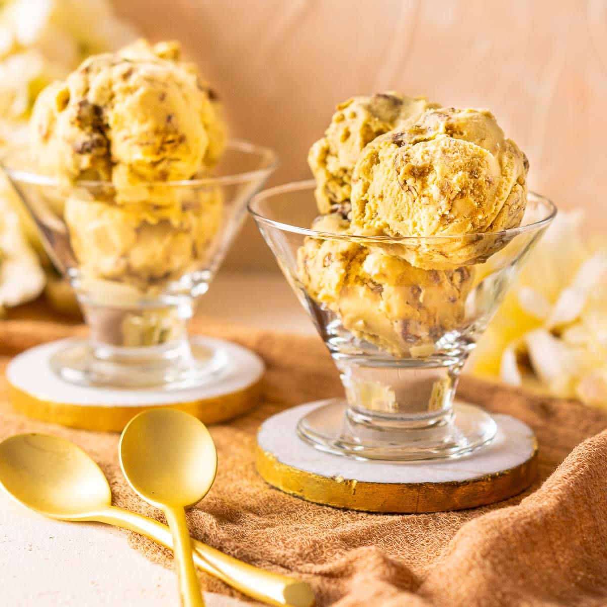 Butterscotch Ice Cream With Candied Pecans