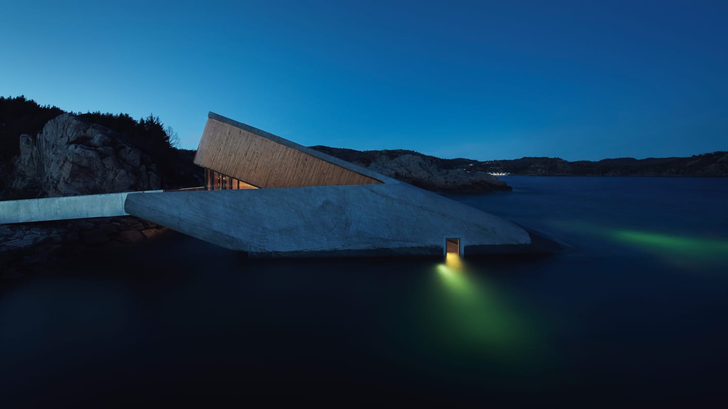 This is an underwater restaurant in Norway, 5m down to seabed