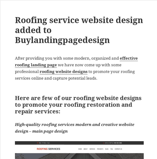 commercial and residential roofing service website designs