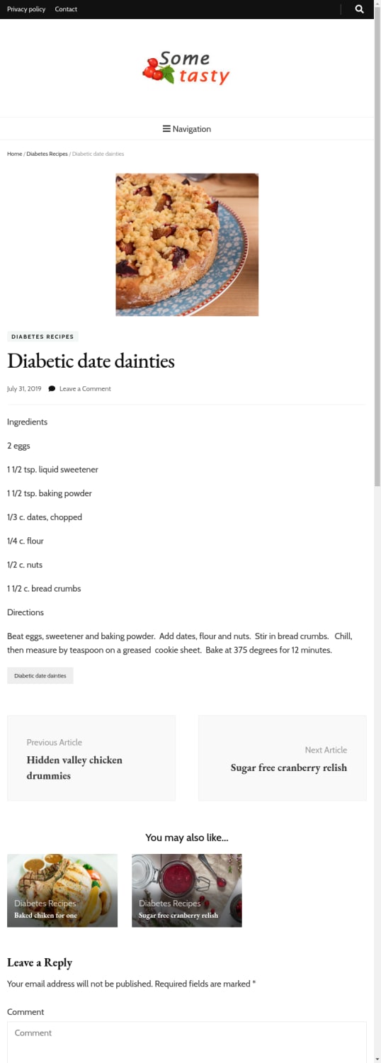Diabetic date dainties