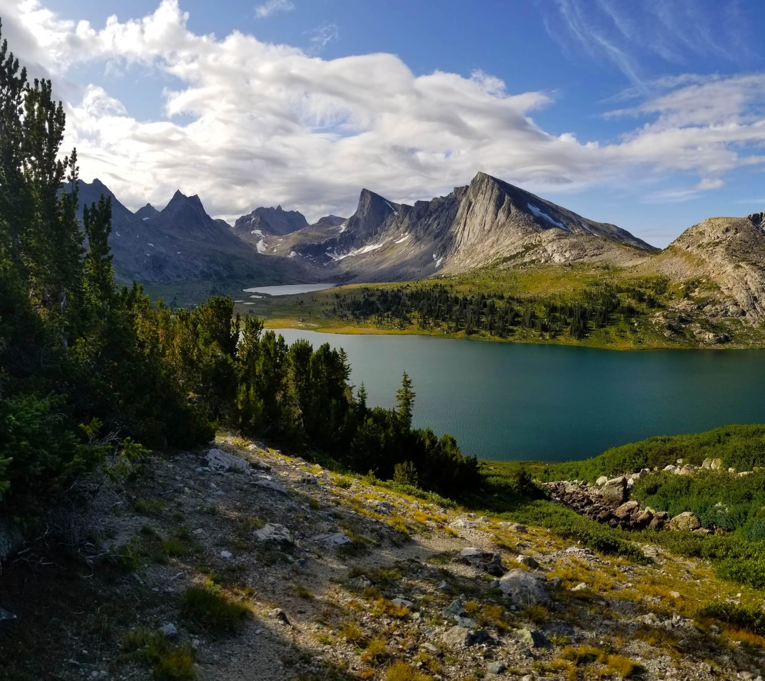 Morning on a use trail in the Wind River Range, Wyoming, USA.