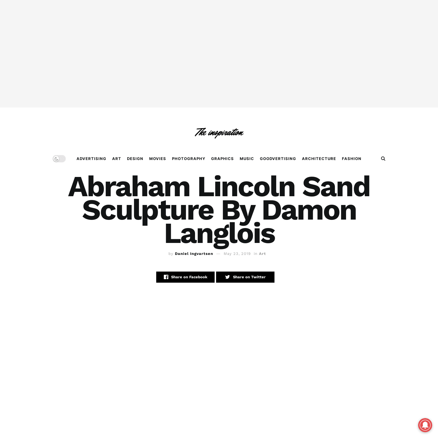 Abraham Lincoln Sand Sculpture By Damon Langlois