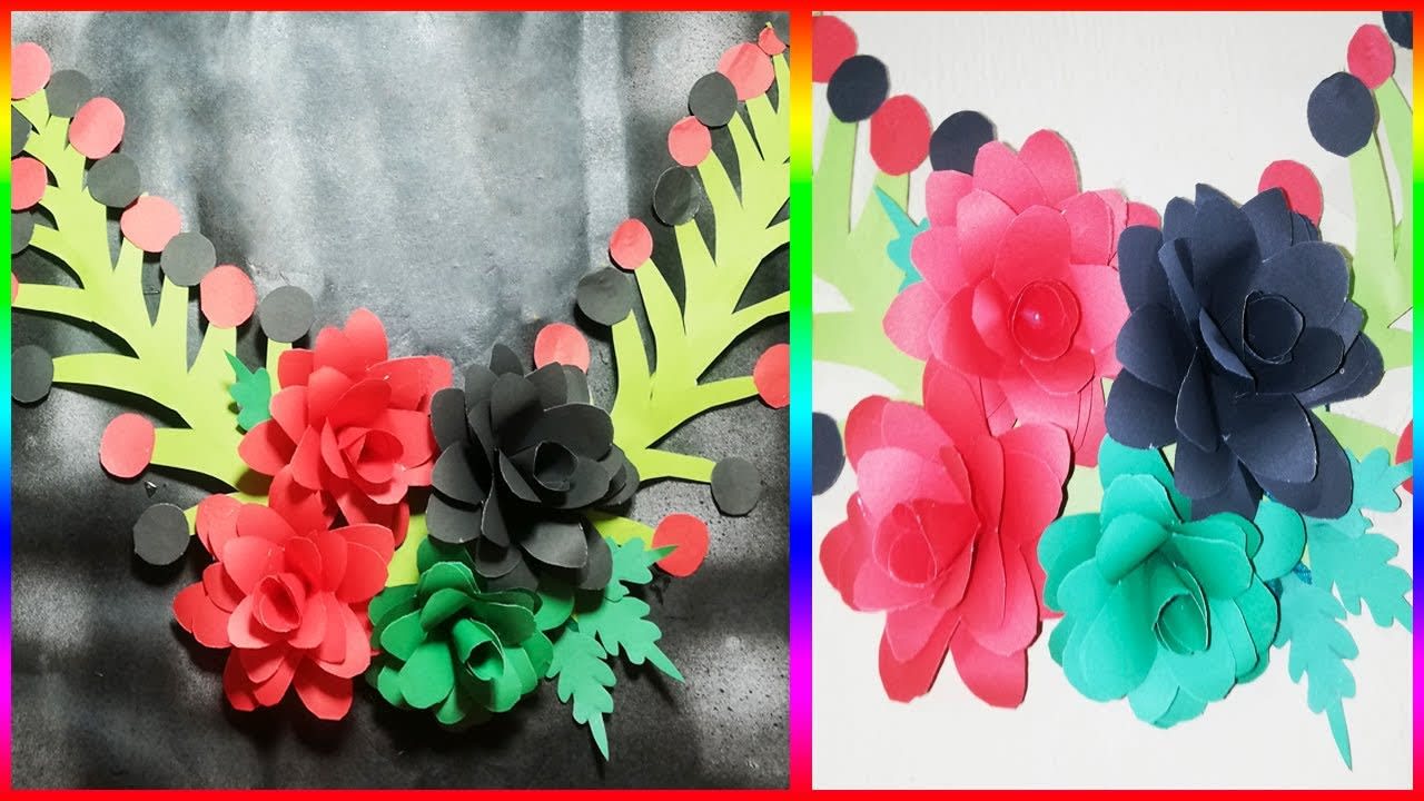 Handicraft Paper Flower Wall Hanging! DIY Wall Decor Ideas