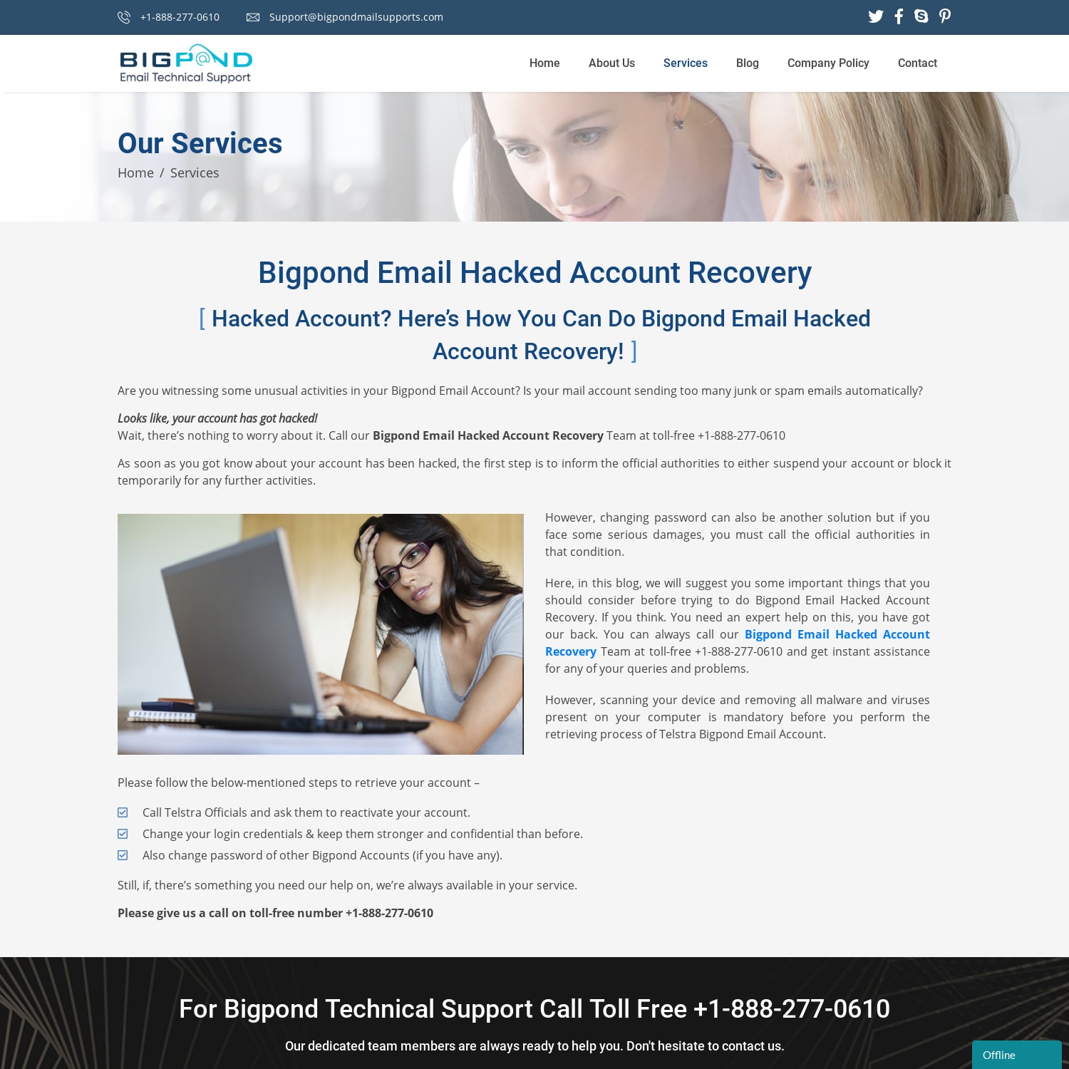 Bigpond Email Password Recovery : +1-888-277-0610, Bigpond Email Hacked Account Recover