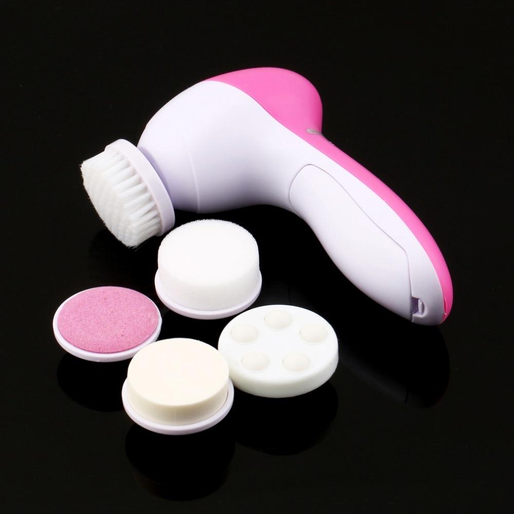 KbnMart 5 in 1 Electric Wash Face Machine Facial Pore Cleaner Body Cleansing Massage Mini Skin Beauty Massager Brush women clean brushes