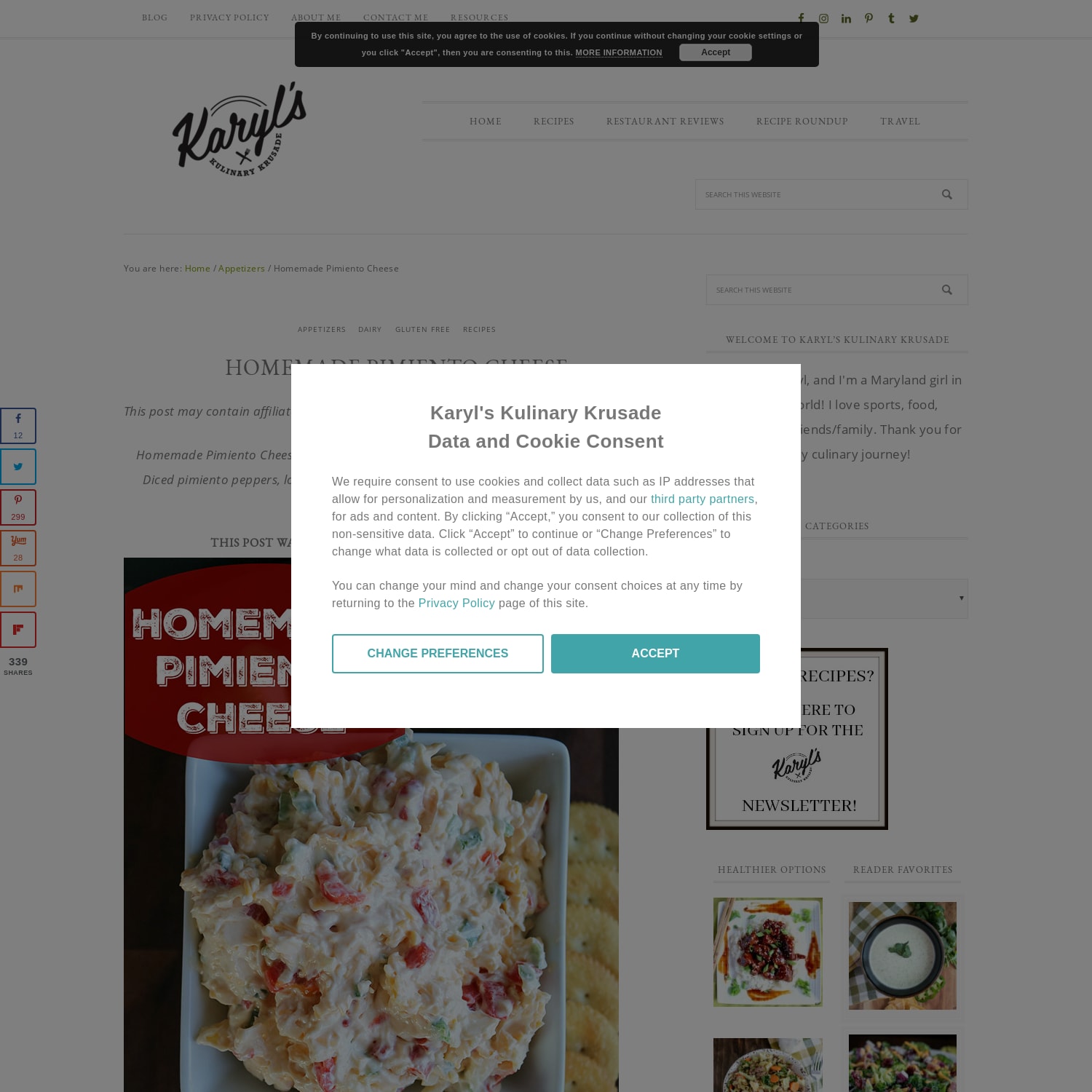 Homemade Pimiento Cheese | Karyl's Kulinary Krusade