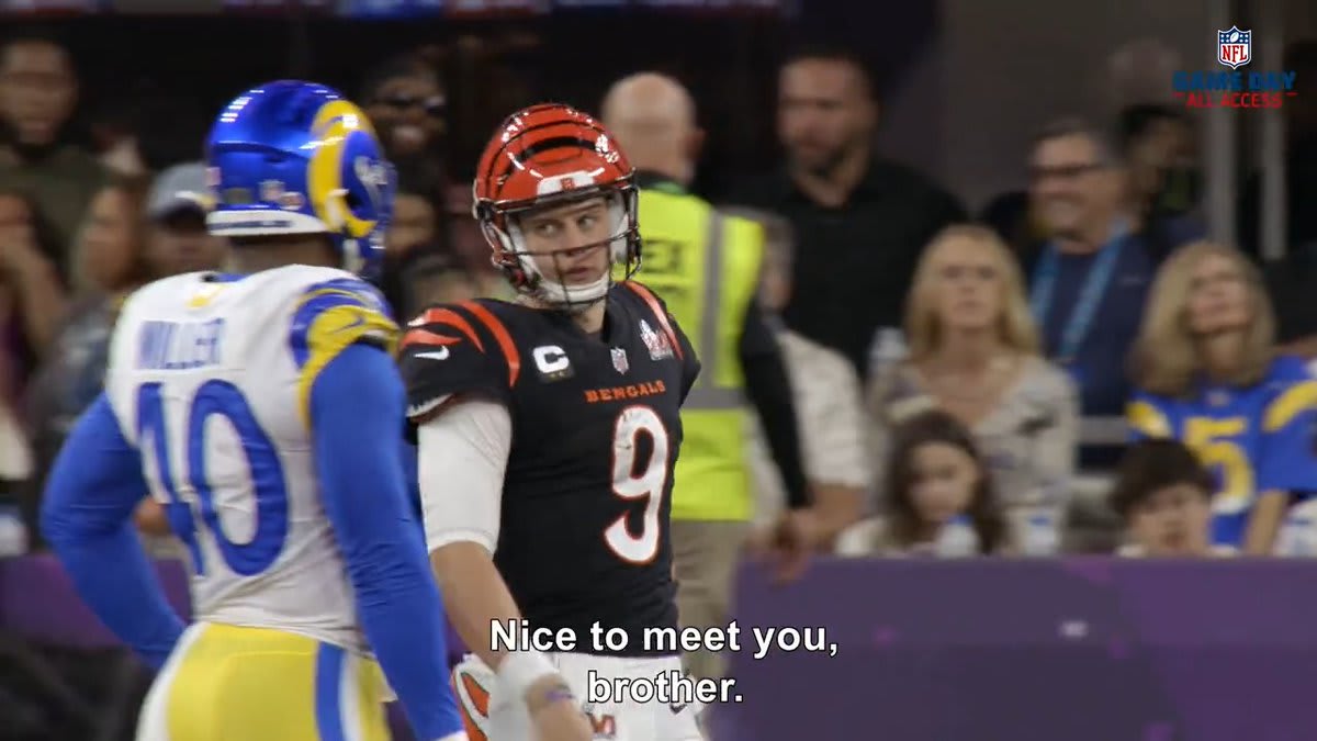 Joe Burrow made sure to introduce himself to the Rams defense during the Super Bowl 👏 (via