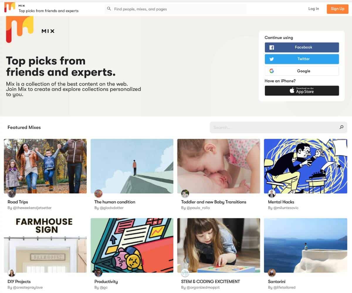 Mix - A New Way To Discover, Collect, and Share Awesome Content
